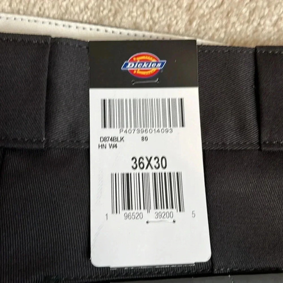 BRAND NEW Dickies Men's Original 874 Work Pants Black 36x30 NWT - Picture 2 of 6